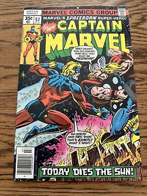 Buy Captain Marvel #57 (Marvel 1978) Classic Vs Thor Battle! Early Thanos! VF • 5.61£