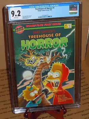 Buy Treehouse Of Horror #1 CGC 9.2 Bart Simpson's 1995 Bongo Comics Rare Newsstand🔑 • 260.11£