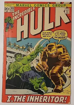 Buy The Incredible Hulk Comic # 149, March 1972, Vintage Marvel 1st App Of Inheritor • 11.94£