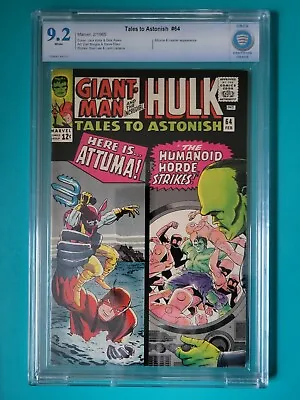 Buy Tales To Astonish #64 CBCS 9.2 Not CGC 1965 Kirby Ditko Giant Man Hulk WHITE Pg • 711.54£