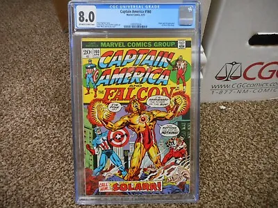 Buy Captain America 160 Cgc 8.0 Marvel 1973 1st Appearance Of Solarr Ow/w Pgs VF  • 63.24£