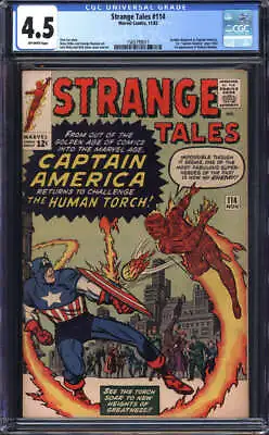 Buy Strange Tales #114 Cgc 4.5 Ow Pages // 1st Captain America Since 1954 Marvel • 199.88£