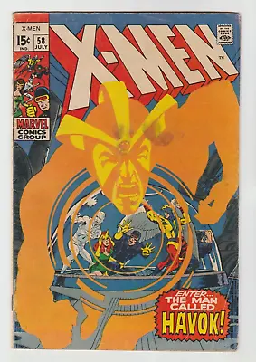 Buy Uncanny X-Men (1969) #58 - 1st App Of Havok - Ads Cut/Centerfold Detached/Marvel • 78.81£