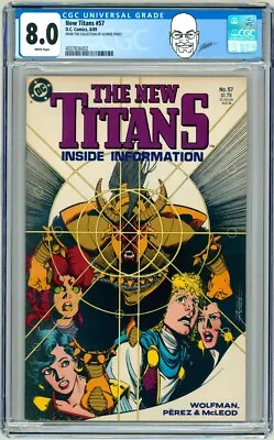Buy George Perez Personal Collection ~ CGC 8.0 New Titans #57 Teen Titans Cover Art • 79.94£