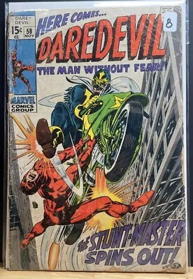 Buy Daredevil #58 Marvel Comics 1969 Silver Age First Appearance Of Stunt Master • 6.32£
