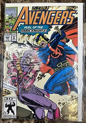 Buy Avengers #344 Feb 1991 Marvel DUEL OF THE DARK KNIGHTS! Comic Book • 8.04£