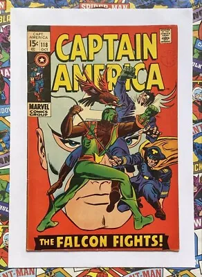 Buy CAPTAIN AMERICA #118 - OCT 1969 - 2nd FALCON APPEARANCE! - FN/VFN (7.0) CENTS! • 44.99£