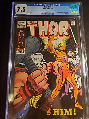 Buy Thor 165 CGC 7.5, 1st Full Appearance Of Him (Adam Warlock) Marvel 1969 • 622.06£