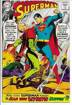 Buy 1968 DC Superman #205 VF+ 8.5 • 38.61£