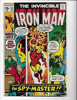 Buy Iron Man 33 - Vf 8.0 - 1st Spymaster - Jasper Stillwell (1971) • 30.49£