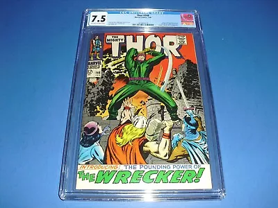 Buy Mighty Thor #148 CGC 7.5 W/ OW/W Pages From 1968! Marvel 1st App Wrecker D67 • 119.14£