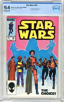 Buy Star Wars  #90   CBCS   9.4  NM   Off -white To White Pages 11/84 Direct Edition • 55.60£
