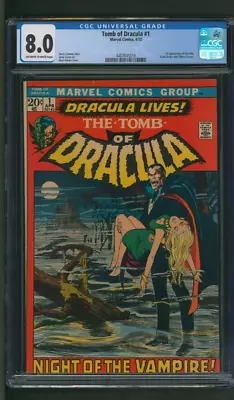 Buy Tomb Of Dracula #1 CGC 8.0 Marvel Comics 1972 Neal Adams 1st App Dracula • 348.72£