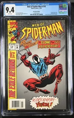 Buy Web Of Spider-man #118 Cgc 9.4 1st Solo Clone Story Venom Newsstand White Pages • 126.49£