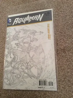 Buy AQUAMAN #13 Variant Wraparound Sketch 1:25 BW DC Comics 1st Print NM • 4.95£