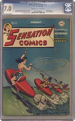 Buy Sensation Comics #74 CGC 7.0 1948 0917240010 • 722.26£