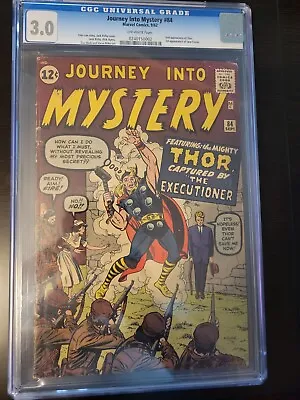 Buy Journey Into Mystery #84 CGC 3.0 First Appearance Jane Foster Second Thor • 639.61£