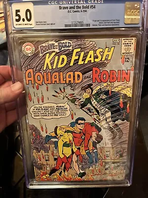 Buy Brave And The Bold #54 CGC 5.0 1964 1205357018 1st App. And Origin Teen Titans • 513.89£