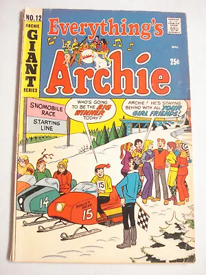 Buy Everything's Archie #12 Giant Good- 1971 Archie Comics Bobsled Cover • 6.39£