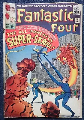 Buy Fantastic Four #18 🌞 FABULOUS BOOK 🌞 1st Super Skrull 1963 • 143.94£