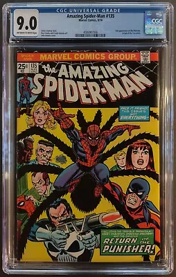 Buy Amazing Spider-man #135 Cgc 9.0 - Marvel Comics 1974 Second App Of The Punisher • 331.92£
