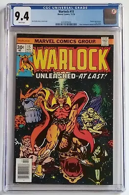 Buy Warlock 15 CGC 9.4 White Pages Jim Starlin Marvel Bronze Age 1976  • 137.95£
