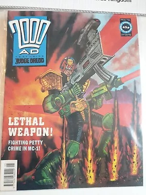 Buy 2000AD Prog 716, UK Comic - Nice VFN+ Clean - Featuring JudgeDredd - 2 Feb 1991 • 0.99£