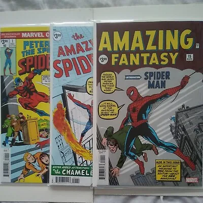Buy Amazing Fantasy 15 Amazing Spiderman 1 Spectacular Spiderman 1 Facsimile Set N/m • 34.99£