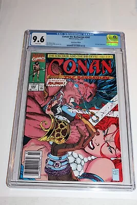 Buy CGC 9.6 White Pages Conan The Barbarian 242 Jim Lee Cover Key Book Newsstand • 118.58£