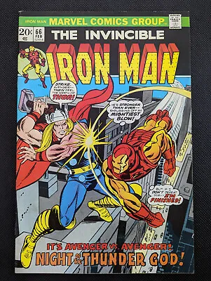 Buy Invincible Iron Man #66 (1974) Gil Kane Cover  |  Thor Vs Iron Man Battle Cover • 31.62£