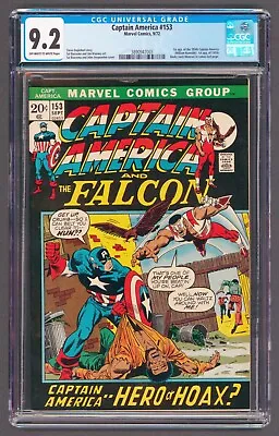 Buy Captain America #153 CGC 9.2 1st App Of 1950's Cap & Bucky 1972 Marvel Comics • 197.53£