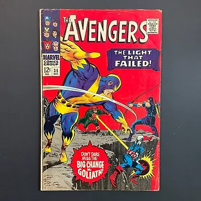 Buy Avengers 35 Silver Age Marvel 1966 Stan Lee Comic Goliath Hawkeye Don Heck Cover • 16.01£