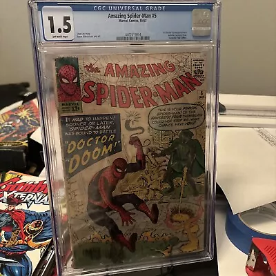 Buy Amazing Spider-Man #5 CGC 1.5 1963 Dr Doom! • 461.42£