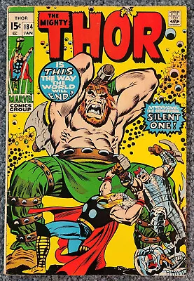 Buy The Mighty Thor #184 Marvel Comics 1971 1st App. Of Silent One - VF- • 36.18£