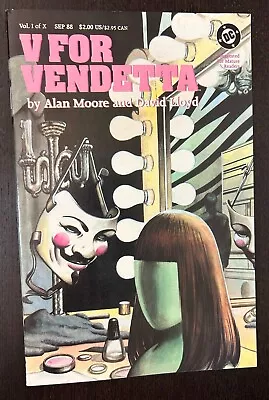 Buy V FOR VENDETTA #1 (DC Comics 1988) -- Alan Moore -- NM- • 12.74£
