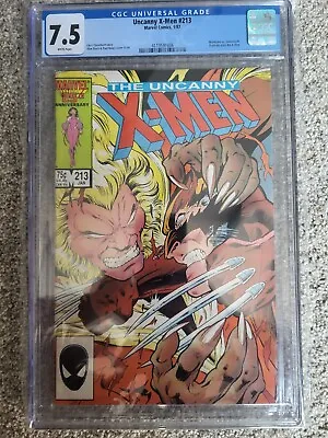 Buy Uncanny X-Men #213 (1987) 7.5 CGC, Wolverine Vs Sabretooth, Psylocke Joins X-Men • 38.79£