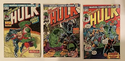Buy Incredible Hulk 174 175 & 176 ~1974 Marvel ~ 174g No Msv 175f 176f (both Msv In) • 23.98£