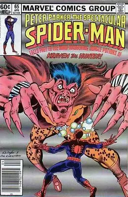 Buy Spectacular Spider-Man (1976) #  65 Newsstand (5.0-VGF) Kraven The Hunter 1982 • 4.50£