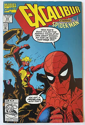 Buy Excalibur #53 • Spider-Man & Captain Britain Marvel Team Up & Cover Appearance • 2.37£