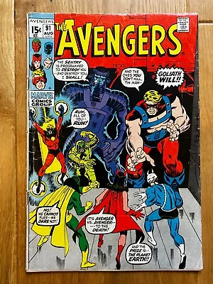 Buy Avengers #91 FN (6.0) MARVEL ( Vol 1 1971) Kree/Skrull War • 8.99£