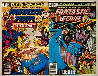Buy Marvel Comics Bronze Age Key 2 Issue Lot Fantastic Four 212 213 High Grade VG/FN • 1.20£