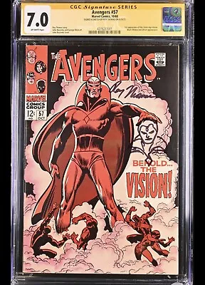 Buy Avengers 57 CGC 7.0 SS Roy Thomas With Sketch 1st Vision Wandavision Marvel • 1,135.30£