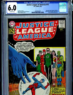 Buy Justice League Of America #14 CGC 6.0 1962 DC Comics Atom  Amricons K73 • 189.44£