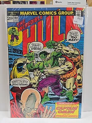 Buy Incredible Hulk #164 NM 1st Appearance Captain Omen! Marvel 1973 • 31.98£