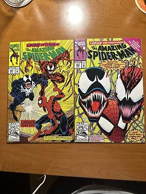 Buy Marvel The Amazing Spider-Man Comic Lot Of 2 (362 & 363) Carnage & Venom (19A) • 31.53£