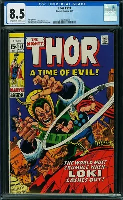 Buy Thor 191 Cgc 8.5 Oww Pages 1971 Marvel Loki Cover A Time Of Evil C3 • 68.58£