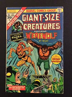 Buy GIANT SIZE CREATURES Feat WEREWOLF BY NIGHT #1 Comic 1ST APP TIGRA Marvel 1974 • 39.71£