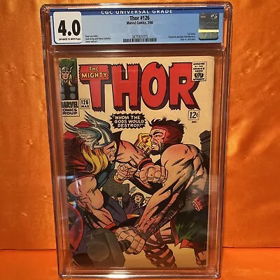 Buy THOR # 126 - CGC 4.0 Off-White-WHITE PAGES- 1st Issue- Thor Vs Hercules - • 98.73£
