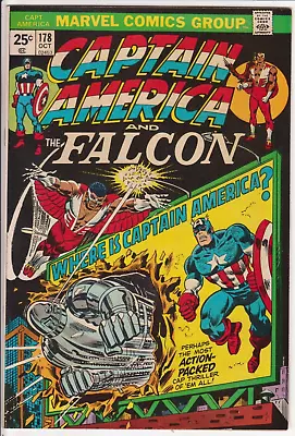 Buy Captain America #178, Marvel Comics 1974 VF+ 8.5 1st Roscoe Simons • 15.81£