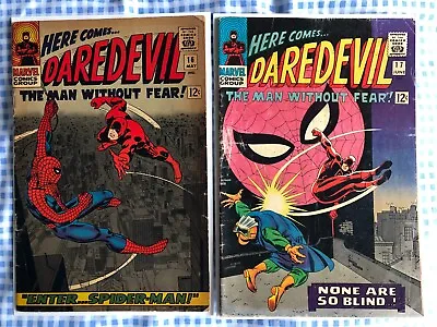 Buy Daredevil 16, 17 (1966) 1st John Romita Art On Spiderman, Cents • 144.99£